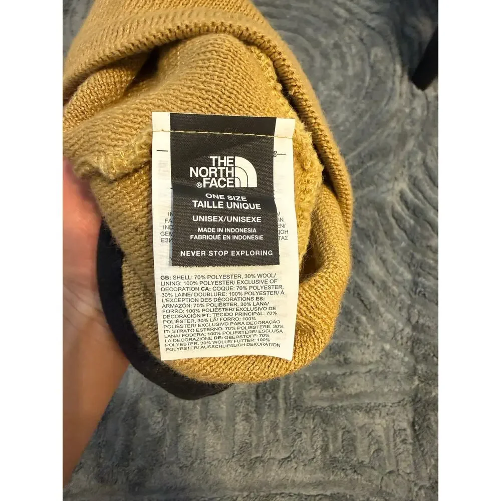 The North Face | Mustard Yellow Knit Wool Blend Beanie Outdoors Hiking Winter
